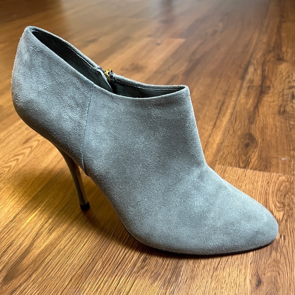 Gucci Gray Suede Stiletto Ankle Boot Women's Size 37.5